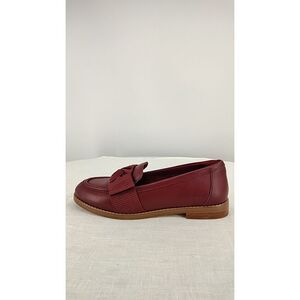 Quince Italian Leather Bow Penny Loafer Wine Shoes 7